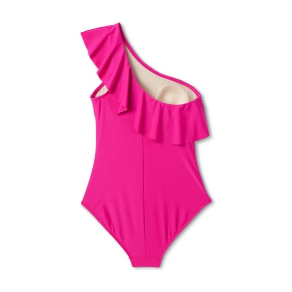 Women's Ruffle One Shoulder Full Coverage One Piece Swimsuit - Kona Sol NEW S-XL - Picture 5 of 6